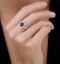 Sapphire and Lab Diamond Double Halo Ring 9KW Gold - Asteria - image 2