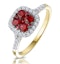 Ruby and Diamond Halo Square Ring in 18K Gold - Asteria Collection - image 1