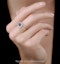 Sapphire and Lab Diamond Halo Square Ring 9KW Gold Asteria Collection - image 2