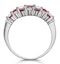 Ruby and Lab Diamond 3 Row Ring in 9K White Gold - Asteria Collection - image 3
