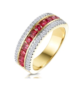 1ct Ruby and Diamond Eternity Ring in 18K Gold - Asteria Collection
