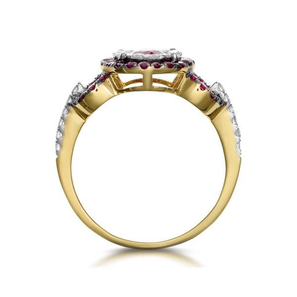 0.90ct Ruby and Diamond Circles Ring in 18K Gold - Asteria Collection - Image 3