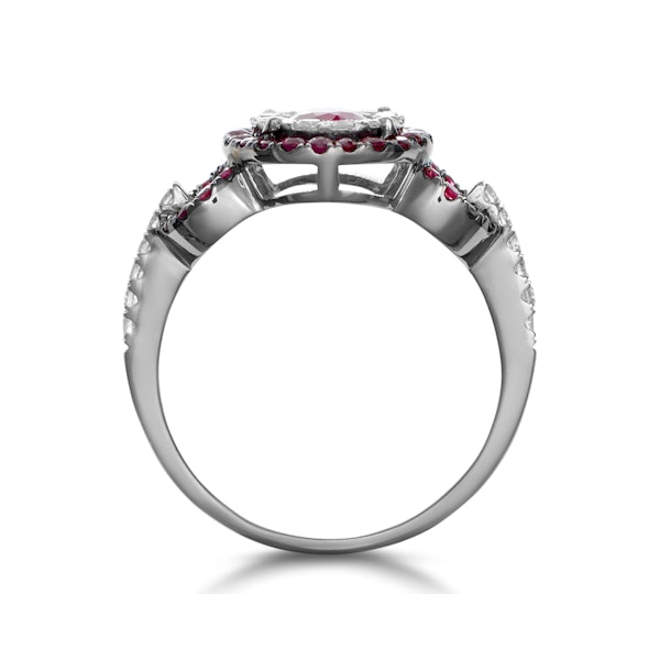 0.90ct Ruby and Diamond Circles Ring in 18KW Gold - Asteria Collection - Image 3