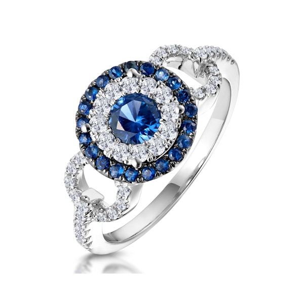 0.90ct Sapphire and Diamond Circles Ring 18KW Gold Asteria Collection - Image 1