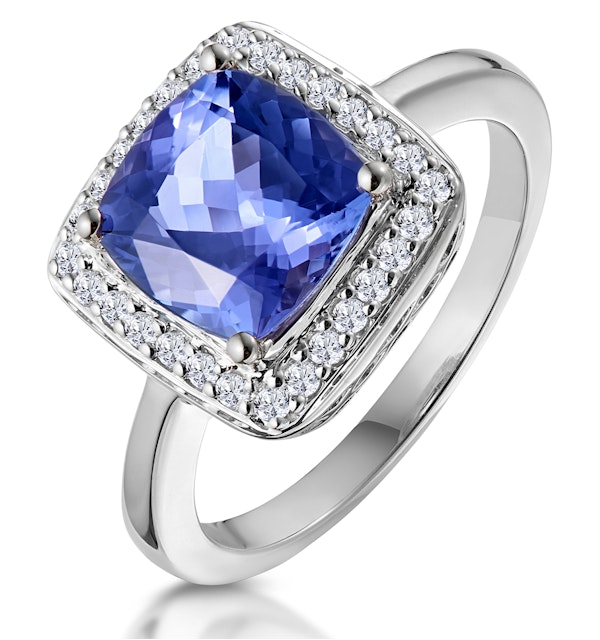 2ct Tanzanite and Diamond Statement Ring in 18K - Asteria Collection - image 1