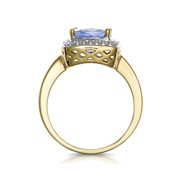 2ct Tanzanite and Diamond Statement Ring 18K Gold - Asteria Collection - Image 3