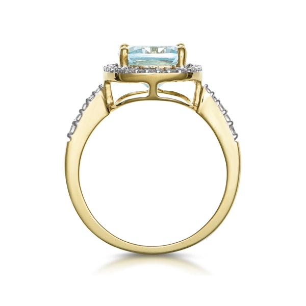 2ct Blue Topaz and Diamond Shoulders Asteria Ring in 18K Gold - Image 3