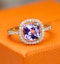 2ct Tanzanite and Diamond Shoulders Asteria Ring in 18K White Gold - image 4