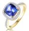 2ct Tanzanite and Diamond Shoulders Asteria Ring in 18K Gold - image 1
