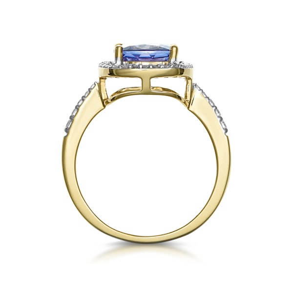 2ct Tanzanite and Diamond Shoulders Asteria Ring in 18K Gold - Image 3