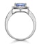 2ct Tanzanite and Diamond Shoulders Asteria Ring in 18K White Gold - image 3