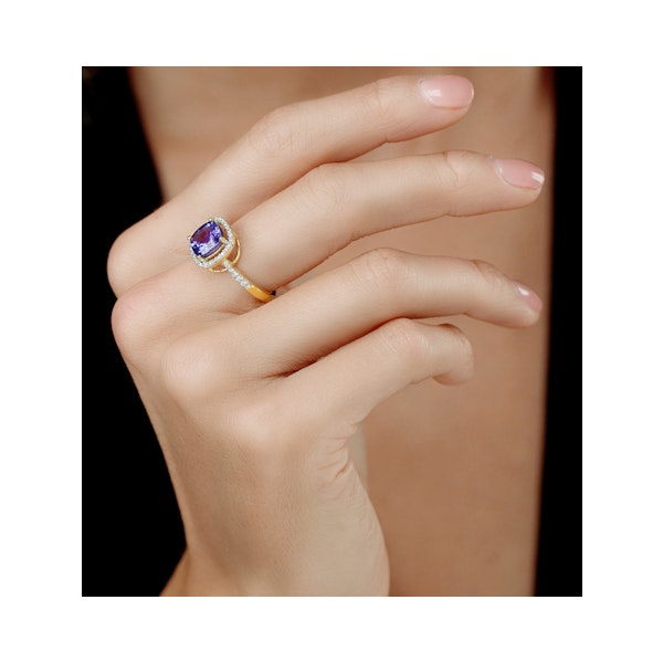 2ct Tanzanite and Diamond Shoulders Asteria Ring in 18K Gold - Image 2