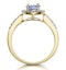 Tanzanite and Diamond Oval Halo Ring in 18K Gold - Asteria Collection - image 3