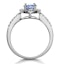 Tanzanite and Diamond Oval Halo Ring in 18KW Gold - Asteria Collection - image 3