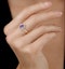 Tanzanite and Diamond Pear Halo Ring in 18K Gold - Asteria Collection - image 2