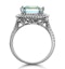 4.7ct Blue Topaz and Diamond Shoulders Asteria Ring in 18K White Gold - image 3