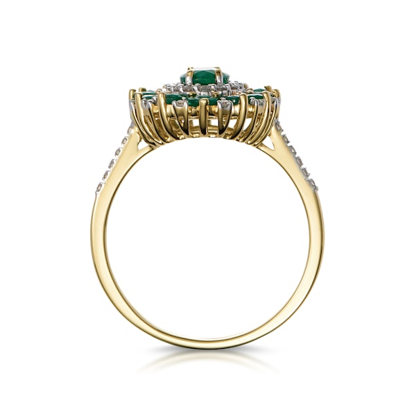 1.35ct Emerald Asteria Collection Lab Diamond Halo Ring in 9K Gold - Image 2