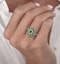 1.35ct Emerald Asteria Collection Diamond Halo Ring in 18K Gold - image 3