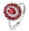 1.55ct Ruby Asteria Collection Diamond Halo Ring in 18K White Gold - image 1
