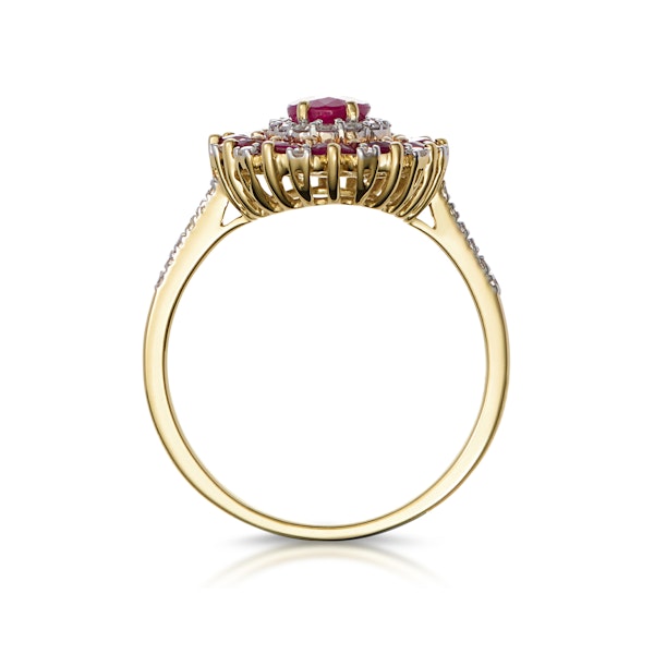 1.55ct Ruby Asteria Collection Diamond Halo Ring in 18K Gold - Image 2