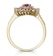 1.55ct Ruby Asteria Collection Diamond Halo Ring in 18K Gold - image 2
