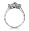 1.55ct Sapphire Asteria Diamond Halo Ring in 18K White Gold - image 2