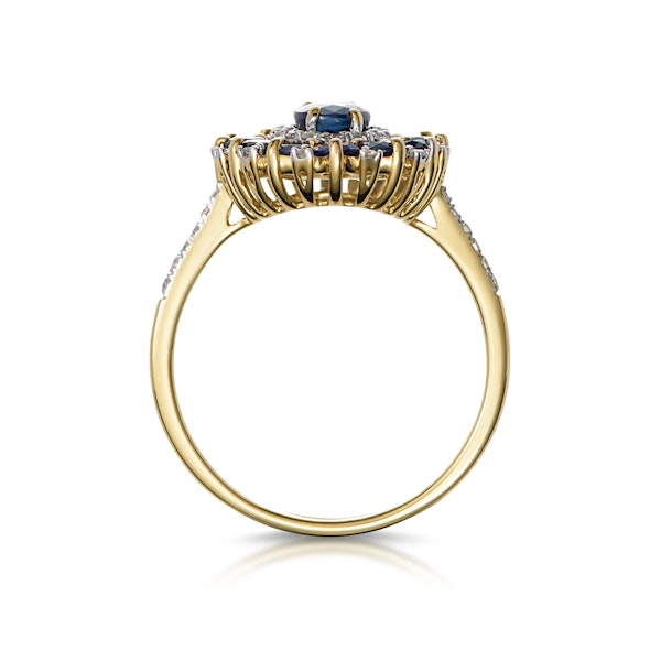 1.55ct Sapphire Asteria Collection Lab Diamond Halo Ring in 9K Gold - Image 2