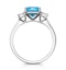 2.50ct Cushion Cut Blue Topaz Diamond Asteria Ring in 18K White Gold - image 2
