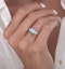 2.50ct Cushion Cut Blue Topaz Diamond Asteria Ring in 18K White Gold - image 3