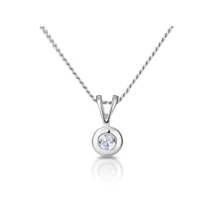 Lab Diamond Solitaire Pendant Necklace 0.05CT in 9K White Gold