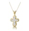 Diamond Cross Necklace with Rounded Edges in 9K Gold - image 1