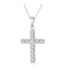 Diamond Cross Necklace 0.46ct in 9K White Gold - image 1
