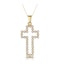 Half Carat Diamond Cross Outline Necklace in 9K Gold - image 1