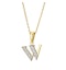 9K Gold Diamond Initial Pendant - Letter 'W' - image 1
