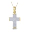 1 Carat Large Princess Diamond Cross Necklace in 9K Gold - image 1