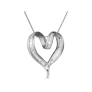 Heart Pendant Necklace 0.33ct Diamond 9K White Gold