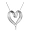 Heart Pendant Necklace 0.33ct Diamond 9K White Gold - image 1