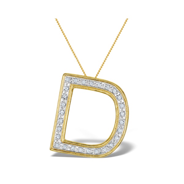Diamond 0.18ct 9K Gold Initial Pendant - RTC-G3890 - Image 1