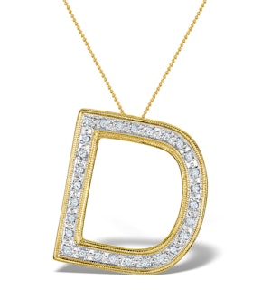 Diamond 0.18ct 9K Gold Initial Pendant - RTC-G3890