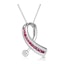 Ruby 0.33CT And Diamond 9K White Gold Ribbon Pendant Necklace - image 1
