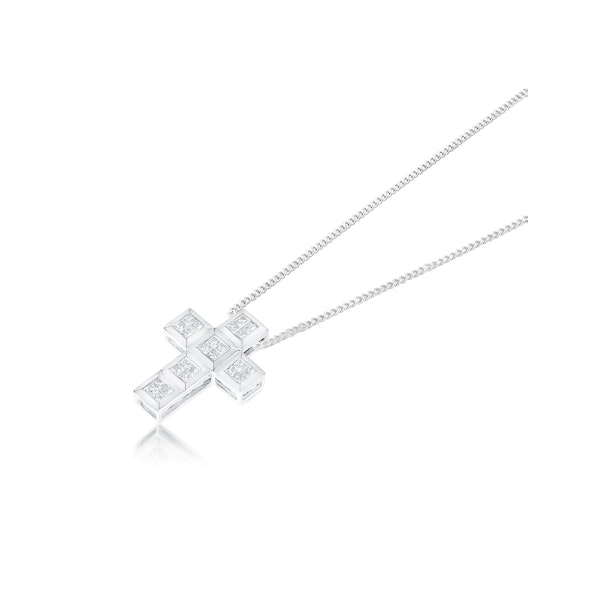 9K White Gold Diamond Cross Pendant (0.56ct) - Image 2