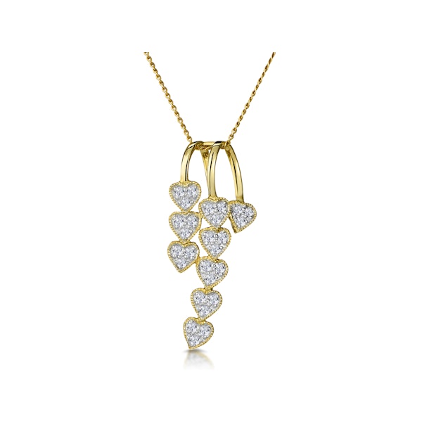 Fancy Pendant Necklace 0.23CT Diamond 9K Yellow Gold - Image 1