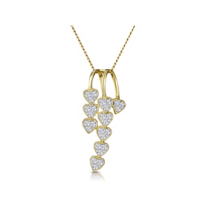 Fancy Pendant Necklace 0.23CT Diamond 9K Yellow Gold