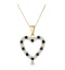 Sapphire And 0.03CT Diamond Heart Pendant Necklace 9K Yellow Gold - image 1