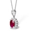 Ruby 7 x 5mm And Diamond 18K White Gold Pendant Necklace FER27-TY - image 2