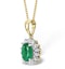 Emerald 0.80CT And Diamond 18K Yellow Gold Pendant Necklace - image 3