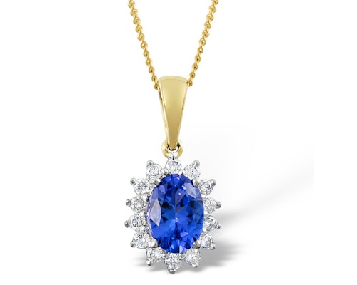Tanzanite Yellow Gold Pendants And Necklaces