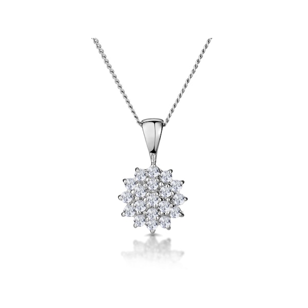 9K White Gold Pendant Necklace With 0.25ct Diamonds - Image 1