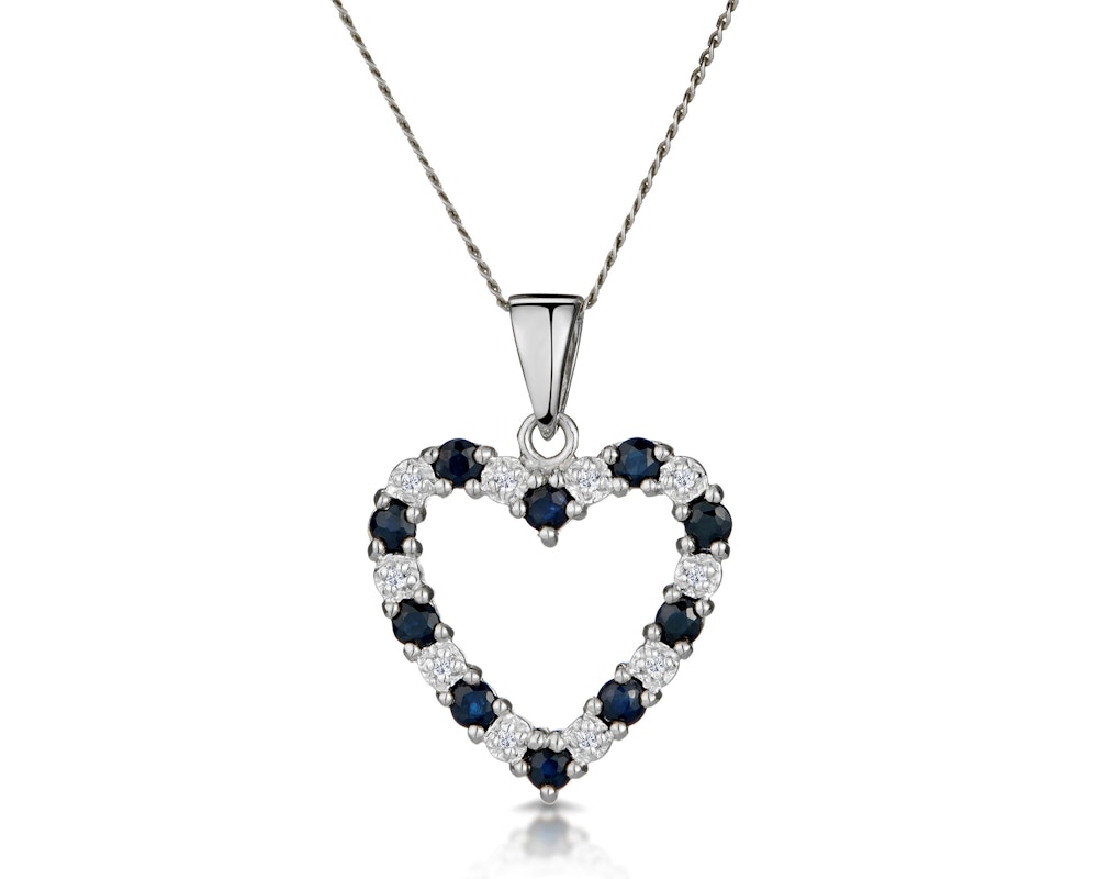 White gold and sapphire necklace Clearance