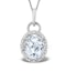Aquamarine 2.69ct And Diamond 9K White Gold Pendant Necklace - image 1